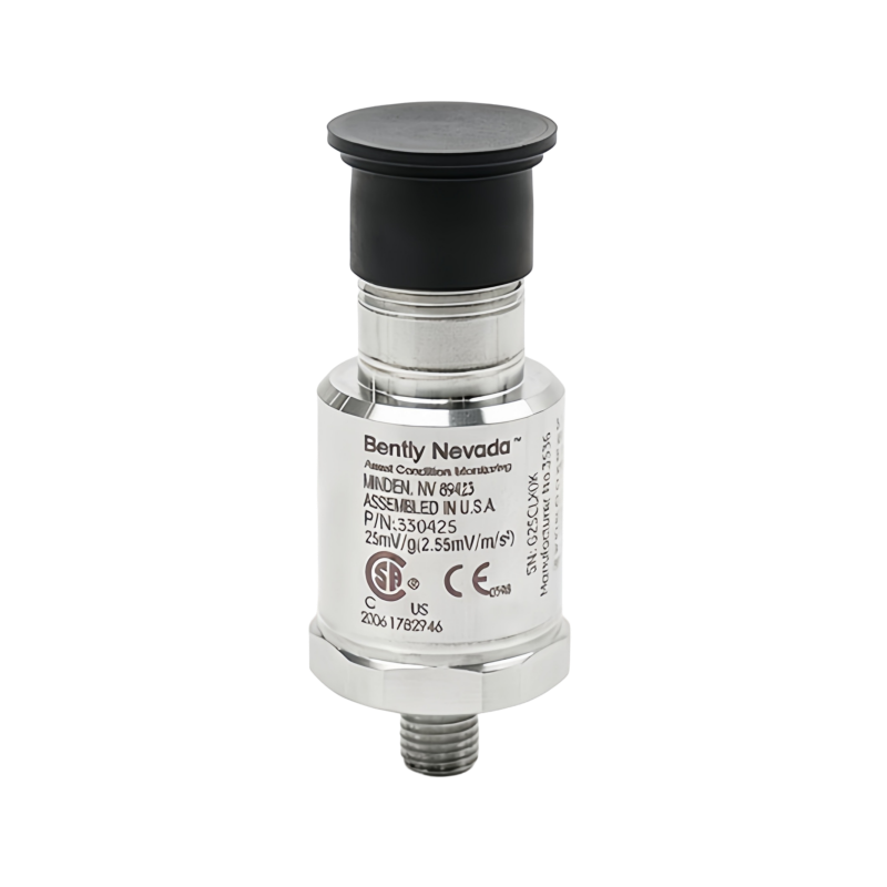User-supplied product photograph showing a Bently Nevada 330425 accelerometer
